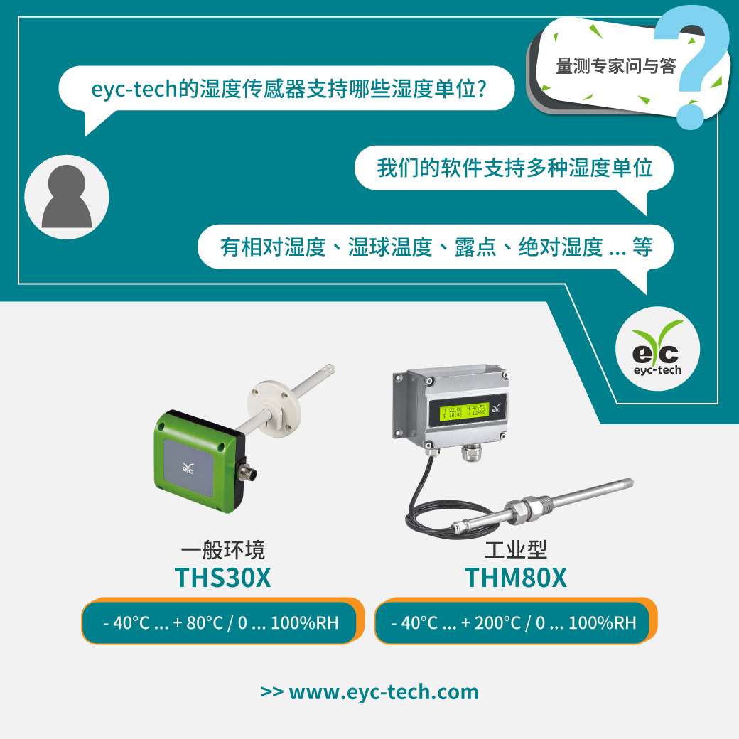 eyc-tech的湿度传感器支援哪些湿度单位?